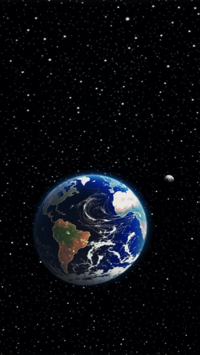 Earth blue marble deep space cosmic vertical stock video AI video preview