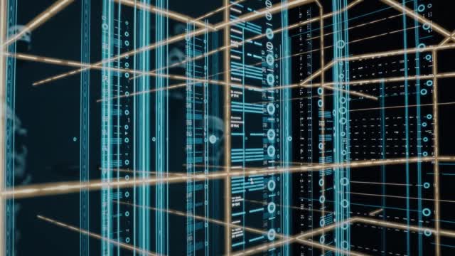 データや未来的なテクノロジーを描くAI動画素材