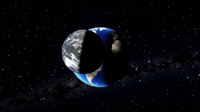 Planets orbiting star systems in deep cosmic space AI video preview