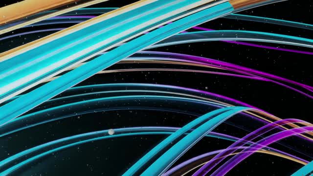 Dynamic abstract energy flow light curves on black background AI video preview