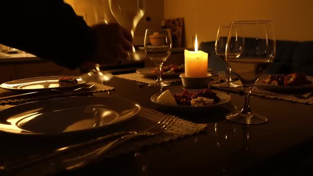 Romantic dinner gathering at a candlelit table AI video preview