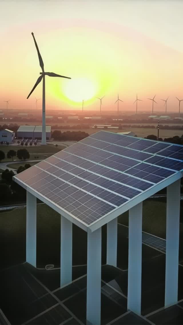 風力與太陽能發電的再生能源直式影片 AI video preview