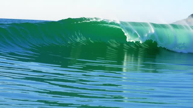 Powerful tropical ocean wave breaking by the shore AI video preview