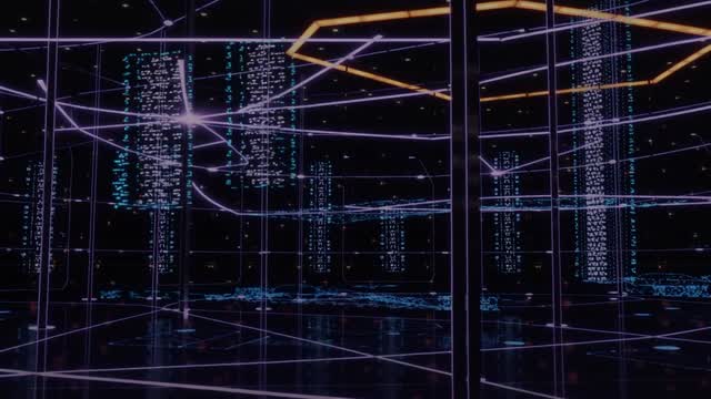 未来的なテクノロジーデータインターフェース背景